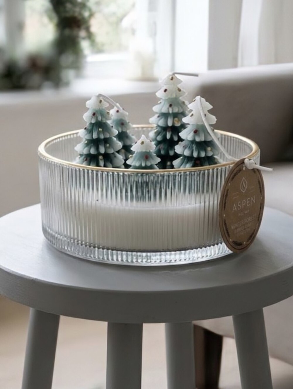NEW Aspen Winter Forest 3-Wick Scented Candle with Molded Christmas Trees - 10oz